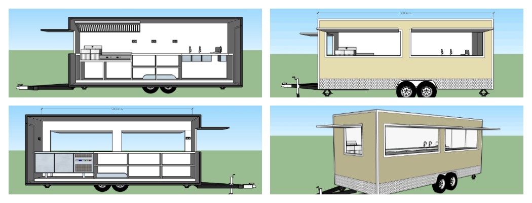 fully equipped ghost kitchen food truck design